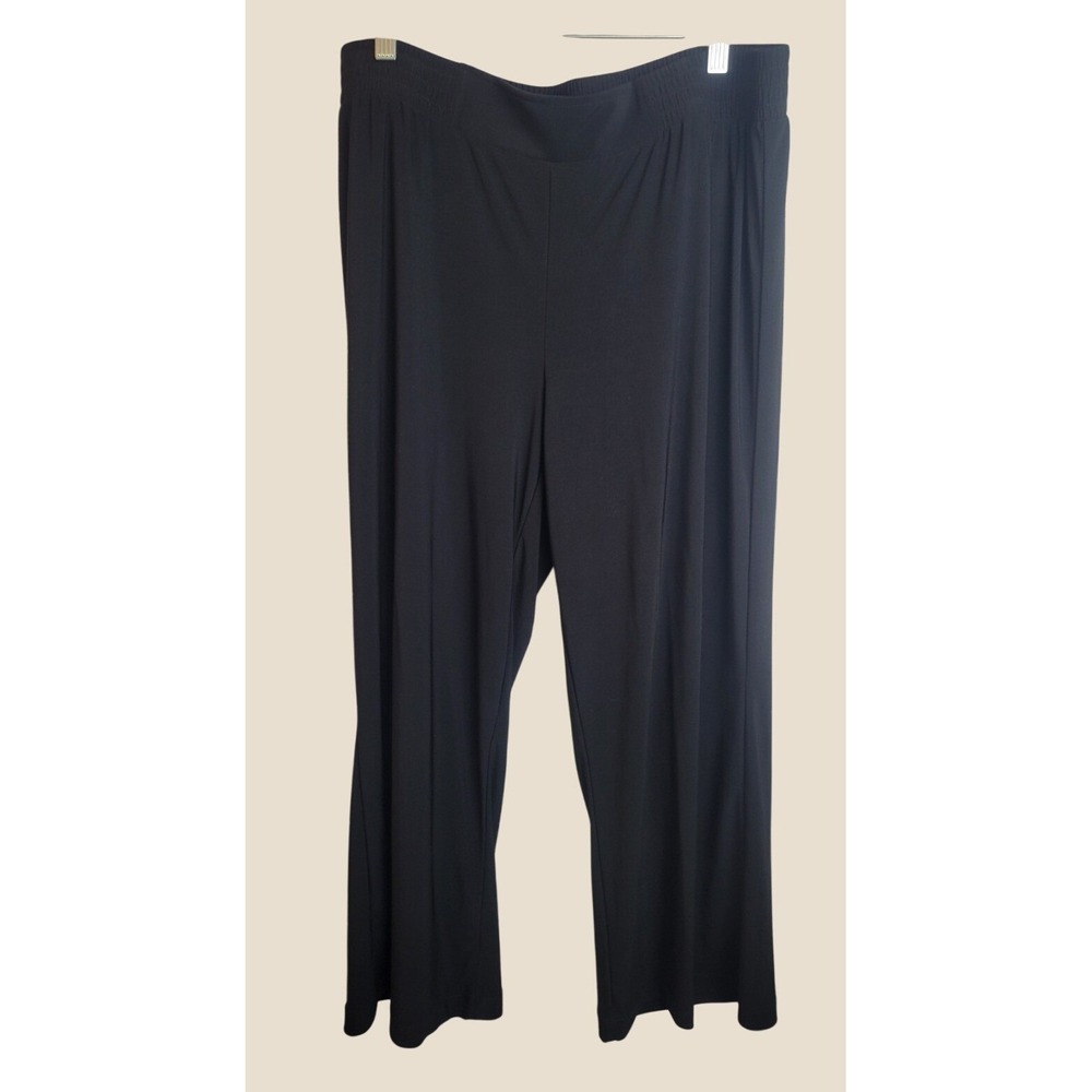 IMAN Wide Leg Pants Minimalist Professional Loungewear Travel Black XL Short New